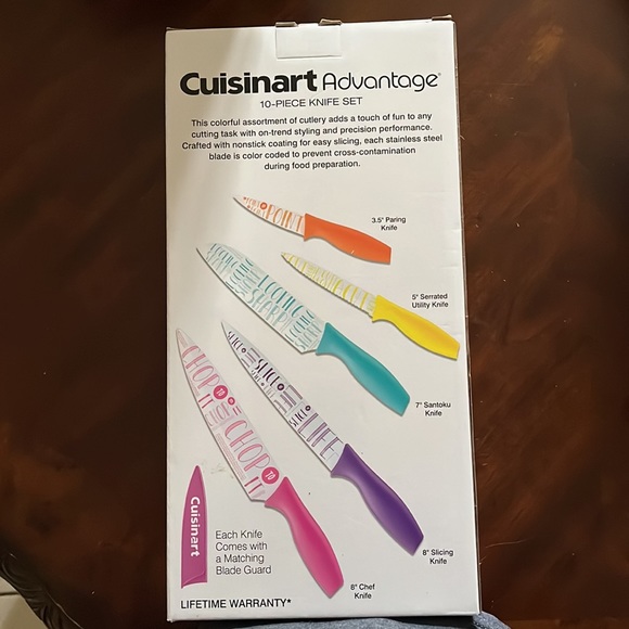 Cuisinart Advantage 10-Pc Printed Words Knife Set Chefs Knife with Blade Guard - Picture 2 of 4